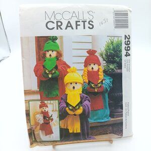 Vintage McCalls Crafts 2994 Caroler Dolls Pattern 24" Christmas Decor Sewing